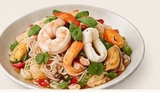 Spicy Glass Noodle Salad with Mixed Seafood
